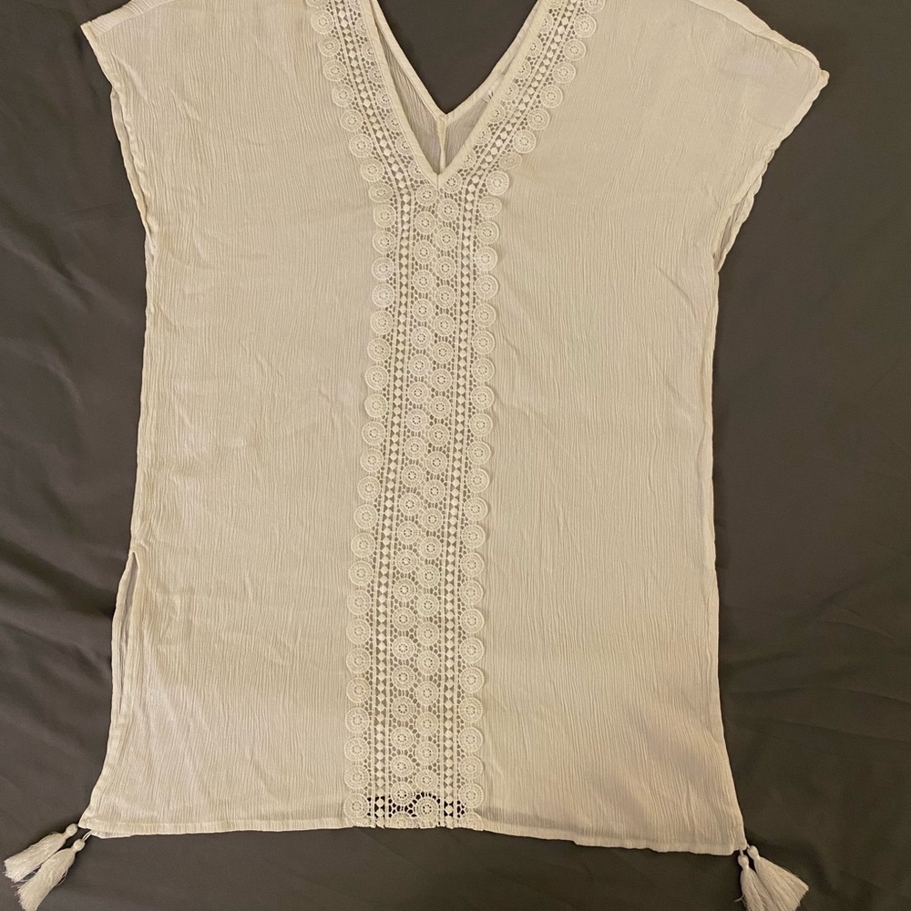 White Lace Swim Cover Size S